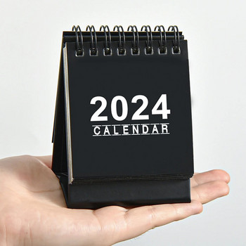 Black White Mini Calendar 2024 2025 Simple Style Desk Calendar for School Office Planning Οργάνωση ημερήσιων προμηθειών ωραρίου