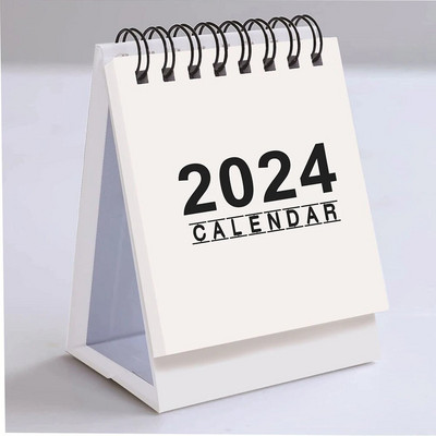 Black White Mini Calendar 2024 2025 Simple Style Desk Calendar for School Office Planning Οργάνωση ημερήσιων προμηθειών ωραρίου