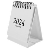 Decor Mini 2024 Kalendar Mali stol Mjesečni stol Bijeli papir Flip Dekorativni ured