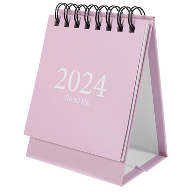 Decor Mini 2024 Kalendar Mali stol Mjesečni stol Bijeli papir Flip Dekorativni ured