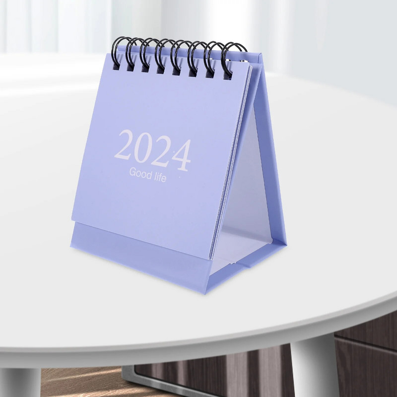Decor Mini 2024 Kalendar Mali stol Mjesečni stol Bijeli papir Flip Dekorativni ured