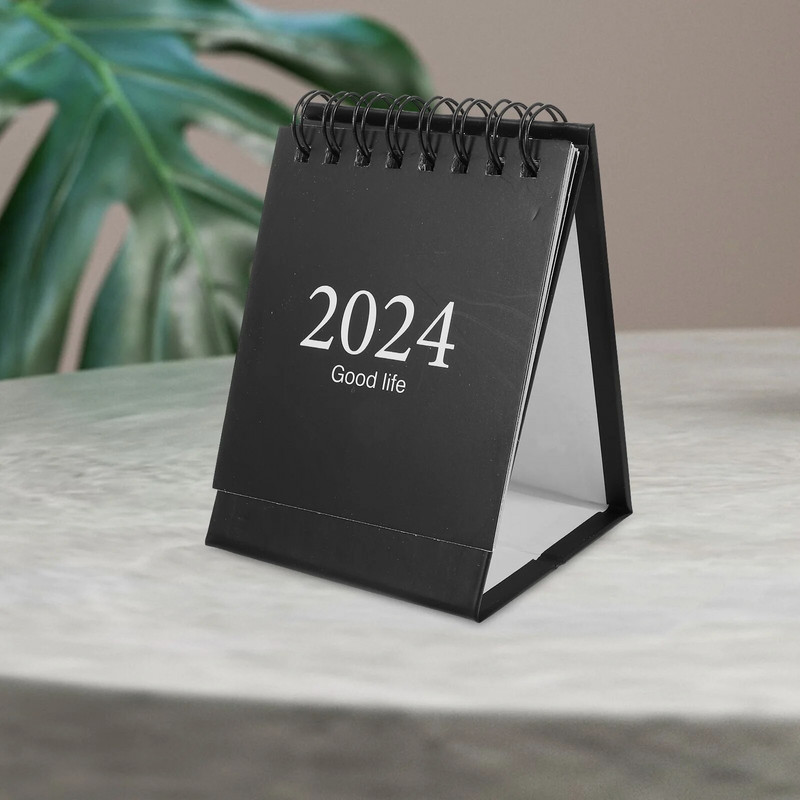 Decor Mini 2024 Kalendar Mali stol Mjesečni stol Bijeli papir Flip Dekorativni ured