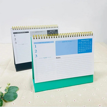 23x19cm Large Desk Calendar 2024 Standing Flip Desktop Calendar Ημερήσιος προγραμματισμός Μηνιαίο ημερολόγιο για εγγραφή συμβάντων στο σπίτι