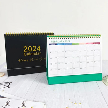 23x19cm Large Desk Calendar 2024 Standing Flip Desktop Calendar Ημερήσιος προγραμματισμός Μηνιαίο ημερολόγιο για εγγραφή συμβάντων στο σπίτι