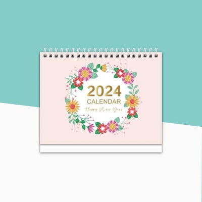 23 x 19 cm suur lauakalender 2024. aasta pöördlauakalender Igapäevane planeerimine Kuukalender koduste sündmuste salvestamiseks