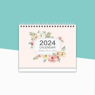 23 x 19 cm suur lauakalender 2024. aasta pöördlauakalender Igapäevane planeerimine Kuukalender koduste sündmuste salvestamiseks