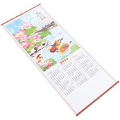 Κινεζικό Ημερολόγιο 2024 Νέο Έτος Απομίμηση Τοίχων Rattan Μηνιαία διακόσμηση δωματίου από χαρτί γραφείου