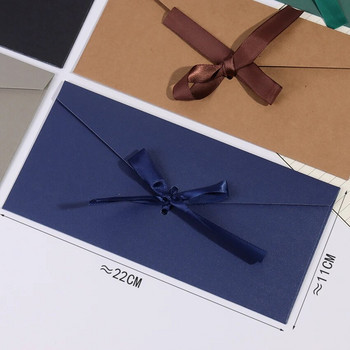 10 ΤΕΜ/Παρτίδα Δημιουργικοί χάρτινοι φάκελοι κορδέλας Μαργαριτάρι χάρτινος φάκελος για προσκλητήρια γάμου Δώρο καρτ ποστάλ Φάκελοι DIY