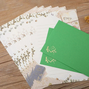 9 τεμ. Vintage φάκελοι Σετ γράμματα Κορεατικά επιστολόχαρτα DIY Καρτ ποστάλ Προσκλητήριο για γαμήλιο πάρτι Επιστολόχαρτα Είδη γραφείου