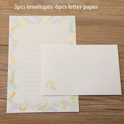 9gab Vintage aploksnes Vēstuļu papīra komplekts Korejiešu rakstāmpiederumi DIY Pastkarte Kāzu ballīte Ielūgumi Karte Vēstuļu bloki Biroja piederumi