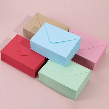 20PCS Класически цветни крафт празни мини хартиени пликове за прозорци Плик за сватбена покана Плик за подарък