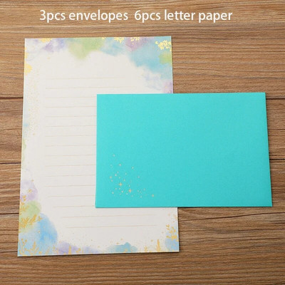 9 tk/komplekt Romantilised vanaaegsed ümbrikud kirjutuspaber DIY pulmapeo kutsekaart kiri paber pronksiv disain kontoritarbed