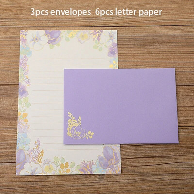 9 tk/komplekt Romantilised vanaaegsed ümbrikud kirjutuspaber DIY pulmapeo kutsekaart kiri paber pronksiv disain kontoritarbed