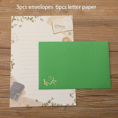 9 tk/komplekt Romantilised vanaaegsed ümbrikud kirjutuspaber DIY pulmapeo kutsekaart kiri paber pronksiv disain kontoritarbed