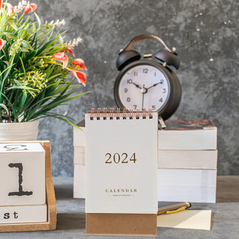 Blank Calendar 2024 Mini Desk Calendars Turn The Page Countdown Standing Paper Paper Calendar-2024 Office Agenda