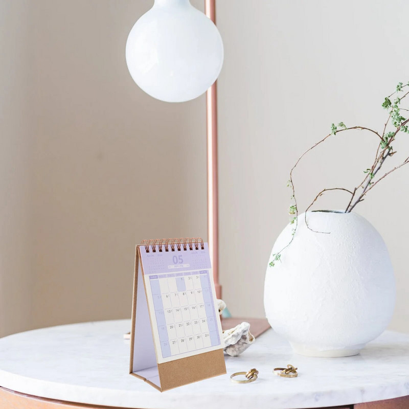 Üres naptár 2024 Mini asztali naptárak Lapfordítás Visszaszámlálás Álló Flip Paper Calendar-2024 Office Agenda