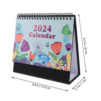 Επιτραπέζιο Ημερολόγιο 2024 Σημείωση Αμερικάνικης διακόσμησης Είδη γραφείου Διακοσμητικό χαρτί Μηνιαία ημερολόγια Στάση γραφείου Μικρή διακόσμηση ημερολογίου