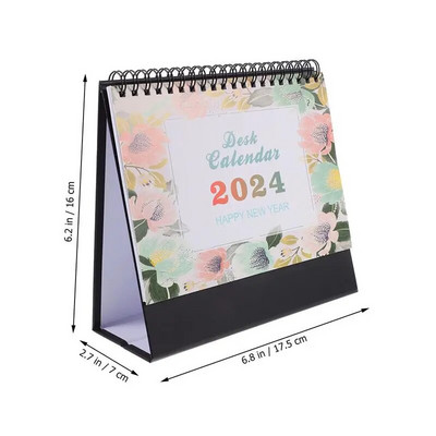 Calendar de birou 2024 Notă de decor american Rechizite de birou Decorează hârtie Calendare lunare Birou în picioare Decor calendar mic