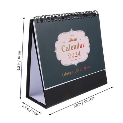 Calendar de birou 2024 Notă de decor american Rechizite de birou Decorează hârtie Calendare lunare Birou în picioare Decor calendar mic
