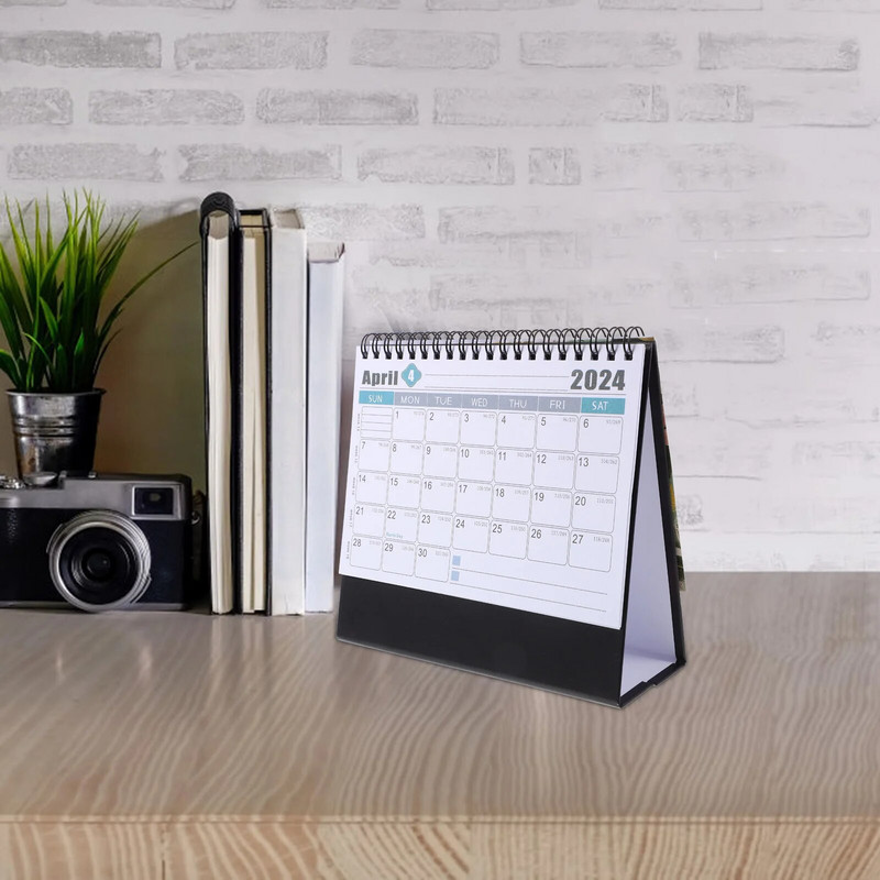 2024 m. stalinis kalendorius Amerikietiškas dekoras Užrašas Biuro reikmenys Papuošti popierių Mėnesiniai kalendoriai Biuro stovimas mažas kalendoriaus dekoras