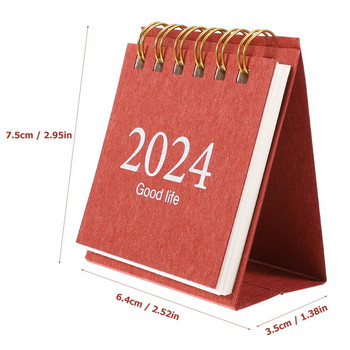 2024 Mini Desktop Paper Standing Calendar Monthly Planner Agenda Πρόγραμμα Ημερολόγιο Spiral Binding Calendar Αξεσουάρ γραφείου