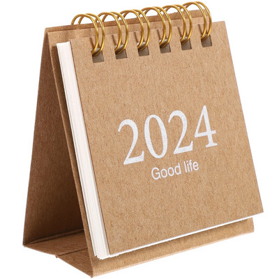 2024. gada mini darbvirsmas papīra pastāvīgais kalendārs mēneša plānotājs Darba kārtības grafiks kalendārs spirālveida iesiešanas kalendārs biroja piederumi