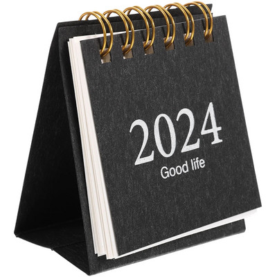 2024. gada mini darbvirsmas papīra pastāvīgais kalendārs mēneša plānotājs Darba kārtības grafiks kalendārs spirālveida iesiešanas kalendārs biroja piederumi