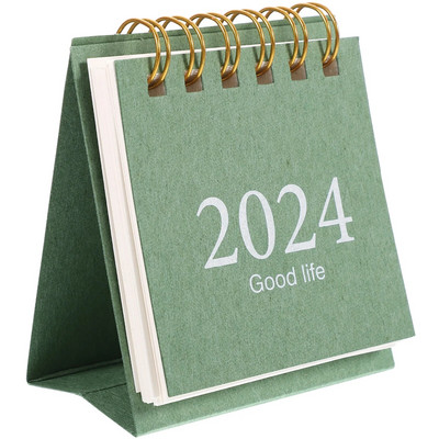 2024. gada mini darbvirsmas papīra pastāvīgais kalendārs mēneša plānotājs Darba kārtības grafiks kalendārs spirālveida iesiešanas kalendārs biroja piederumi
