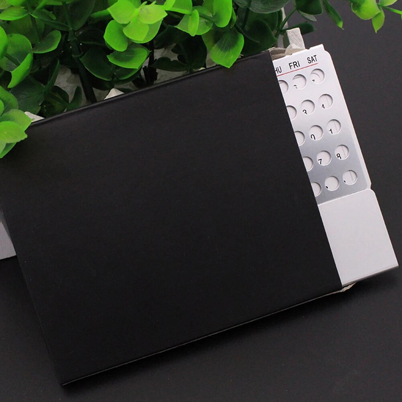 Reguliuojamas Creative Mini itin plonas metalinis stalinis kalendorius Super Perpetual Unikalus 100 metų angliški kambario dekoravimo kalendoriai