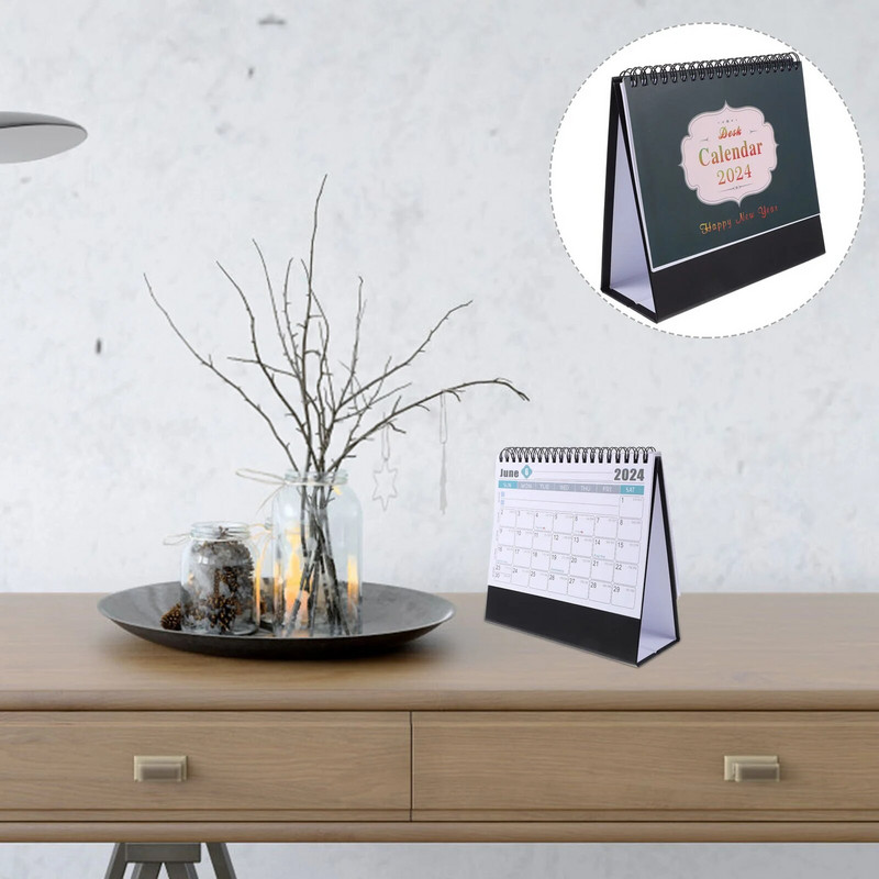 2024. gada rakstāmgalda kalendārs American Decor Office Ikmēneša rotā papīrs stāvoša piezīme Small