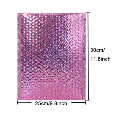 10 tk Holograafiline foolium mullpostitus meik-kinkekotid Glamuursed värvilised pakendid mullpostitus polsterdatud saatmisposti ümbrik