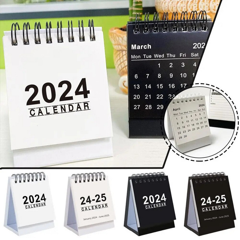 2024 Creative English Mini Calendar Decoration Office Student Home Paper Weekly Laud Notepad Planner Lauaarvuti Kingitus Kaasaskantav F1H5