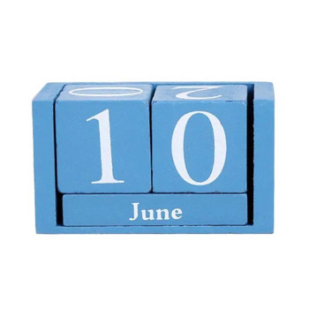 Vintage ξύλινο ημερολόγιο Αιώνια μπλοκ Μήνας Ημερομηνία Εμφάνιση Επιτραπέζιας Πρόσβασης