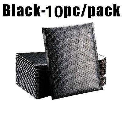 10 τμχ Bubble Mailers Pink Poly Bubble Mailer Self Seal Επενδυμένοι φάκελοι Τσάντες δώρου Μαύρες τσάντες συσκευασίας Προμήθειες για μικρές επιχειρήσεις