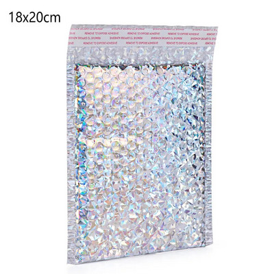 5 tk kuldne hõbedane lasermull ümbrik vahtfoolium postikott Holograafiline põrutuskindel postitaja ümbrikud kott kinkepakend