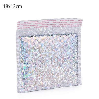 5 tk kuldne hõbedane lasermull ümbrik vahtfoolium postikott Holograafiline põrutuskindel postitaja ümbrikud kott kinkepakend