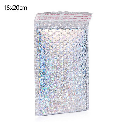 5 tk kuldne hõbedane lasermull ümbrik vahtfoolium postikott Holograafiline põrutuskindel postitaja ümbrikud kott kinkepakend