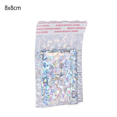 5 tk kuldne hõbedane lasermull ümbrik vahtfoolium postikott Holograafiline põrutuskindel postitaja ümbrikud kott kinkepakend