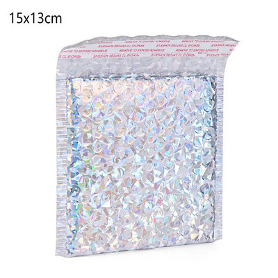 5 tk kuldne hõbedane lasermull ümbrik vahtfoolium postikott Holograafiline põrutuskindel postitaja ümbrikud kott kinkepakend