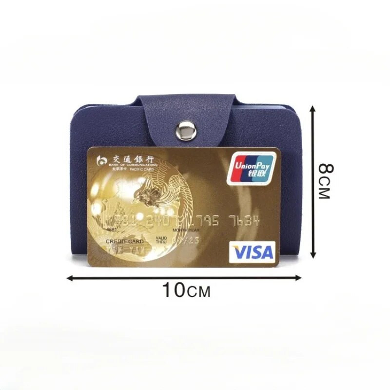 Uus 24 pesaga kaardihoidja kott Lihtne ühevärviline taskukohver Naiste meeste krediit-ID kaardi korraldaja Nahast kaardihoidja rahakott