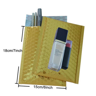 10 ΤΕΜ. 15x13cm Χρώμα Μεταλλικά Φούσκα Mailers Foil Bubble Bags Αλουμινένιες ταχυδρομικές τσάντες με αυτοσφραγισμένη τσάντα δώρου Φάκελοι με επένδυση
