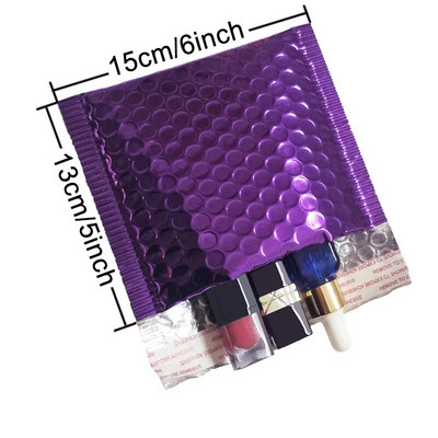 10 ΤΕΜ. 15x13cm Χρώμα Μεταλλικά Φούσκα Mailers Foil Bubble Bags Αλουμινένιες ταχυδρομικές τσάντες με αυτοσφραγισμένη τσάντα δώρου Φάκελοι με επένδυση