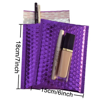 10 ΤΕΜ. 15x13cm Χρώμα Μεταλλικά Φούσκα Mailers Foil Bubble Bags Αλουμινένιες ταχυδρομικές τσάντες με αυτοσφραγισμένη τσάντα δώρου Φάκελοι με επένδυση