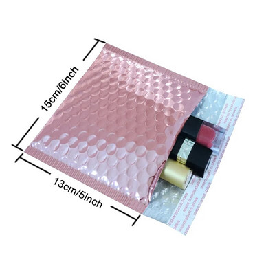 10 ΤΕΜ. 15x13cm Χρώμα Μεταλλικά Φούσκα Mailers Foil Bubble Bags Αλουμινένιες ταχυδρομικές τσάντες με αυτοσφραγισμένη τσάντα δώρου Φάκελοι με επένδυση