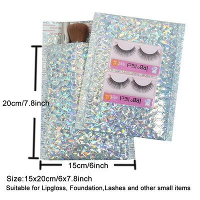 10 ΤΕΜ. 15x13cm Χρώμα Μεταλλικά Φούσκα Mailers Foil Bubble Bags Αλουμινένιες ταχυδρομικές τσάντες με αυτοσφραγισμένη τσάντα δώρου Φάκελοι με επένδυση