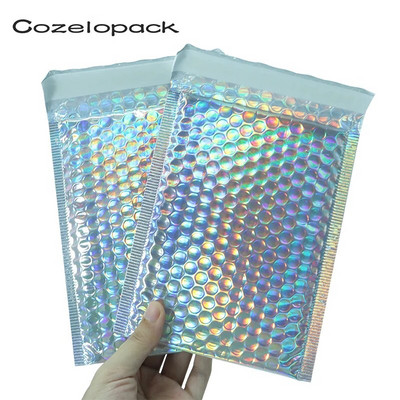 10 ΤΕΜ. 15x13cm Χρώμα Μεταλλικά Φούσκα Mailers Foil Bubble Bags Αλουμινένιες ταχυδρομικές τσάντες με αυτοσφραγισμένη τσάντα δώρου Φάκελοι με επένδυση