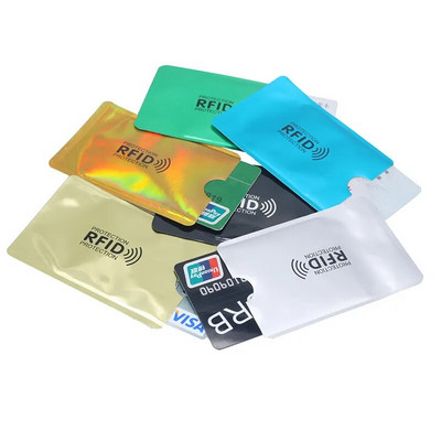 8 бр. Mix Anti RFID Wallet Blocking Reader Lock Id Bank Card Holder Id Bank Card Case Protection Metal Credit NFC Holder Алуминиев