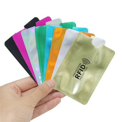 8 vnt mišinio anti RFID piniginės blokavimo skaitytuvo užraktas banko kortelės laikiklio ID banko kortelės dėklo apsauga metalinis kreditas NFC laikiklis aliuminis