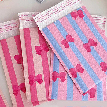 5 бр. Bowknot Bubble Envelope Bag Pink Bubble Self Seal Mailing Bags Подплатени пликове Опаковка за подаръци