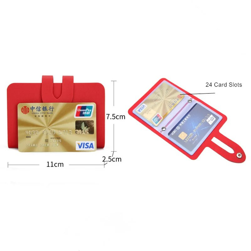 24 Slots Biznesa apmeklējums Vārda karte Kredīts Bankas karte Somas caurlaide Autobusa karšu glabāšanas soma Skaidras naudas papīrs Naudas Maks